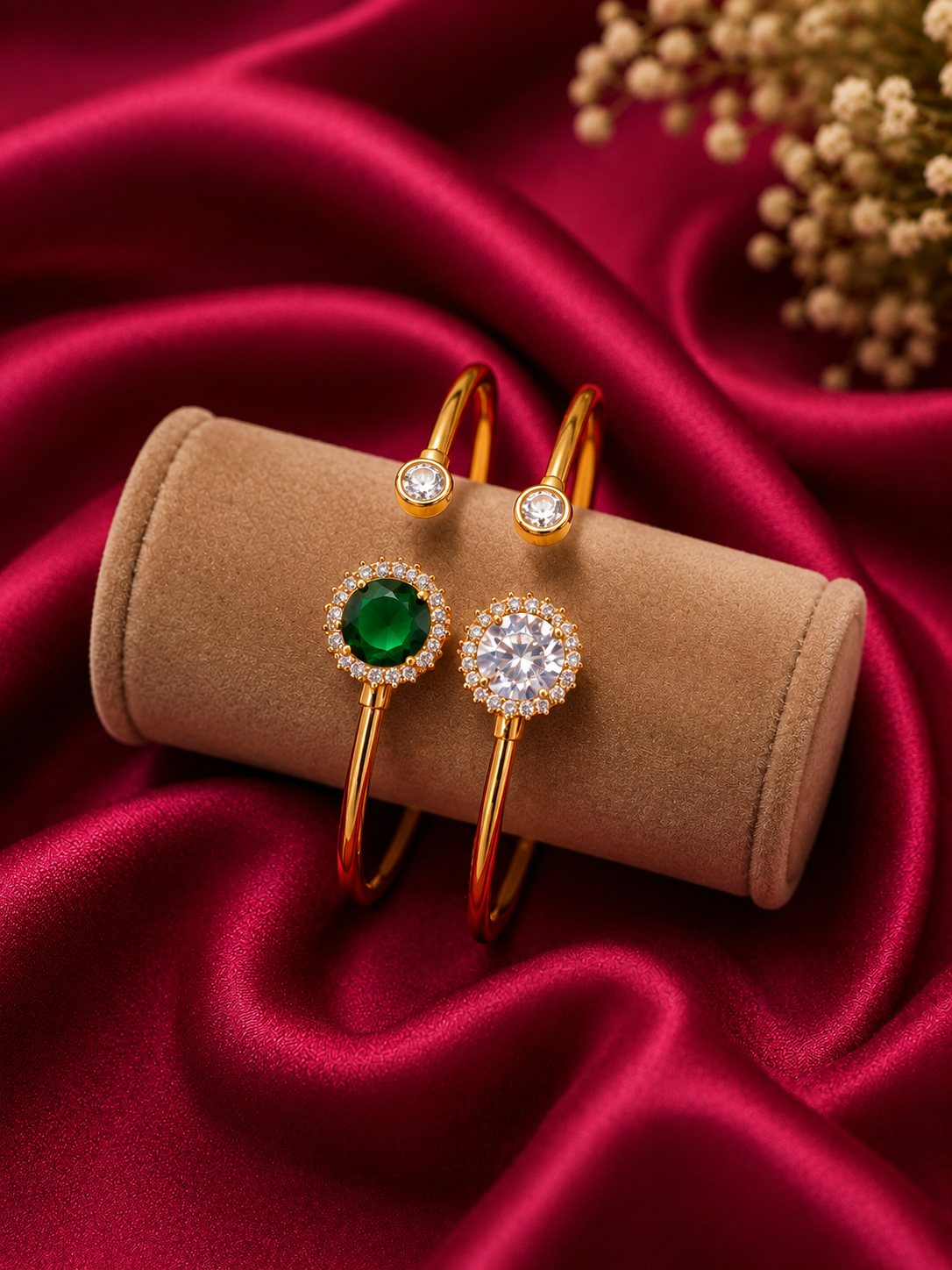 2 headed singled stoned bangle