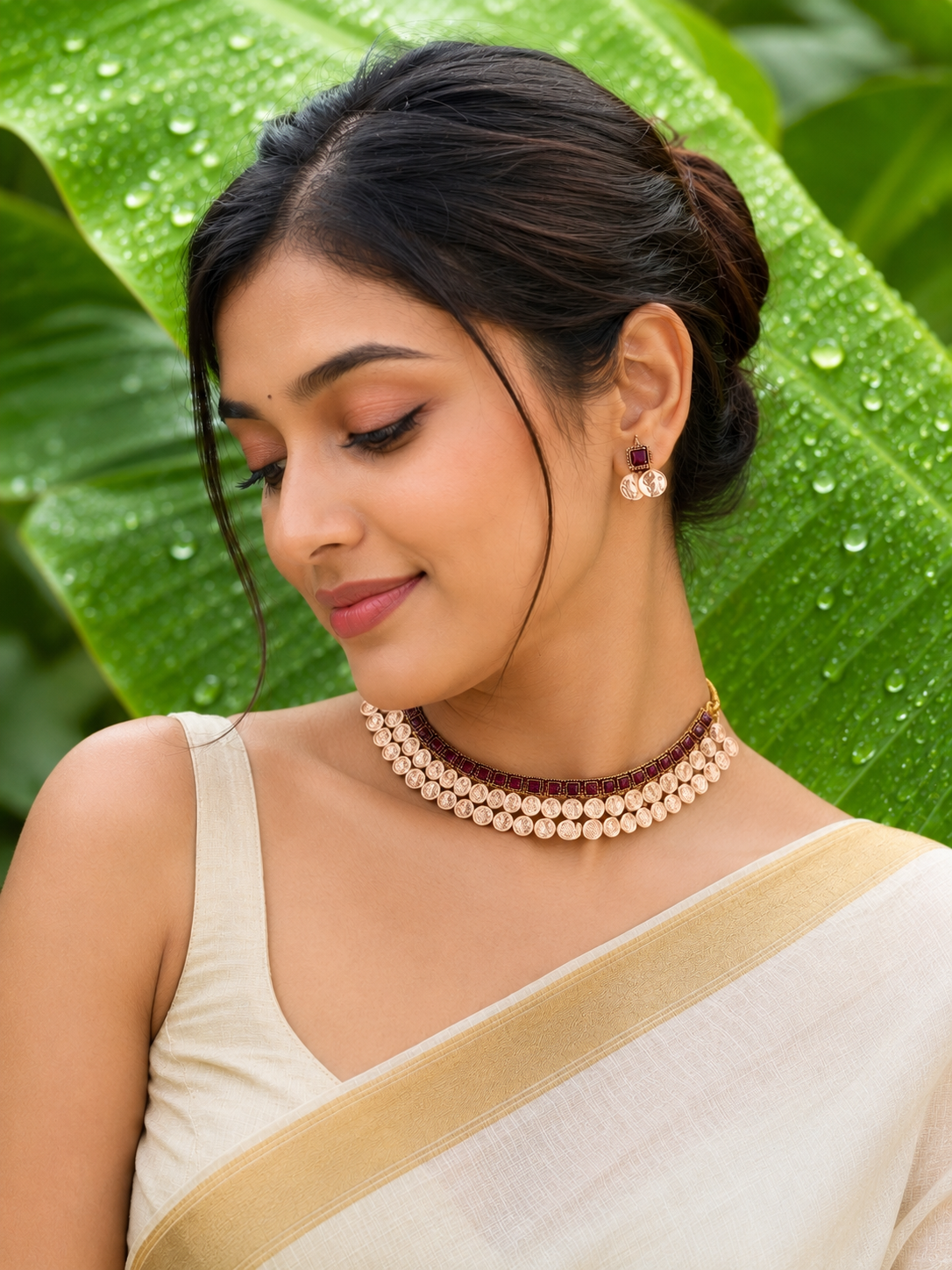 Lekshmi coil double layer necklace